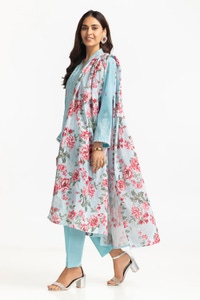 UAE -3 Piece Lawn Printed With Embroidered Suit IUSTKSD-210