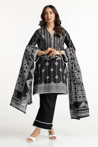 UAE -3 Piece Lawn Printed Suit IUSTKSD-241