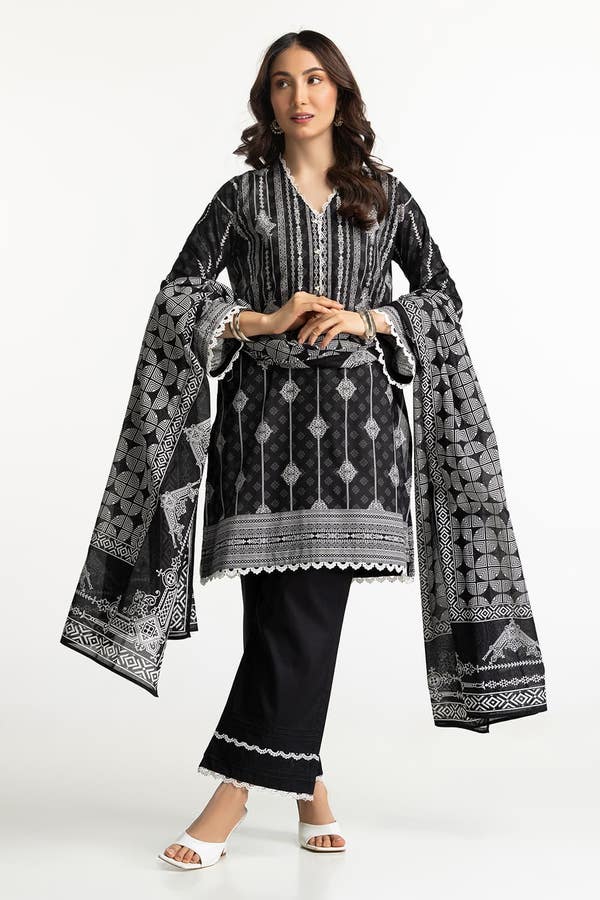 UAE -3 Piece Lawn Printed Suit IUSTKSD-241