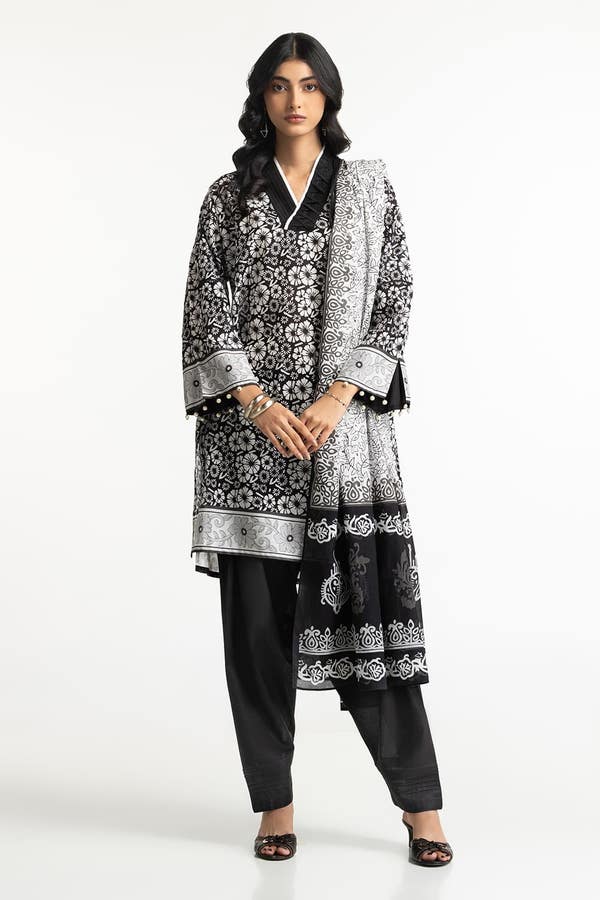 UAE-3 Piece Lawn Printed Suit IUSTKSD-251