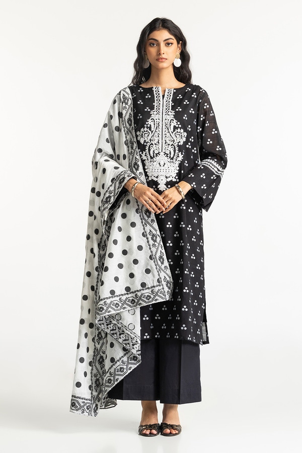 UAE-3 Piece Jacquard Embroidered Suit IUSTKSD-257