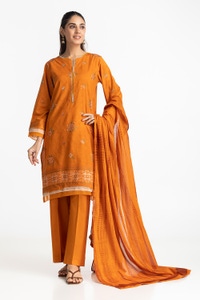 UAE -3 Piece Jacquard Embroidered Suit IUSTKSD-259