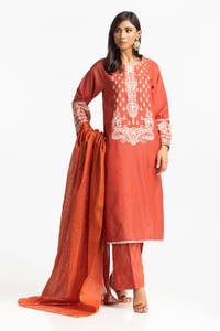 UAE -3 Piece Lawn Embroidered Suit IUSTKSD-275