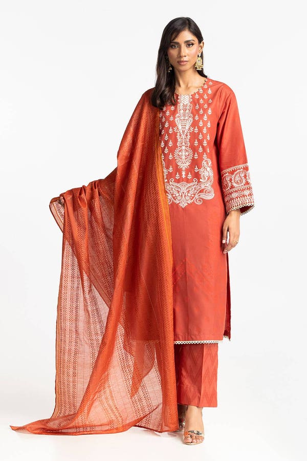 UAE -3 Piece Lawn Embroidered Suit IUSTKSD-275