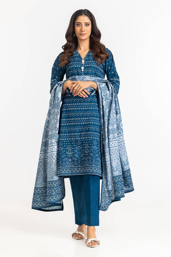 UAE -3 Piece Khaddar Printed Suit IUSTKSD-318