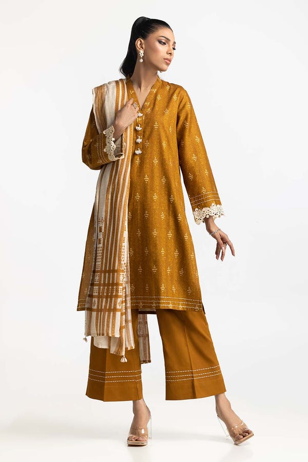 UAE -3 Piece Corduroy Printed Suit IUSTKSD-326