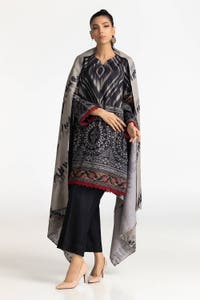UAE -3 Piece Printed Dhanak Suit IUSTKSD-332