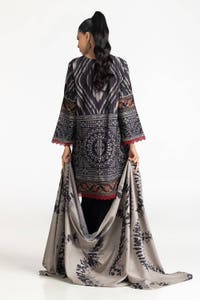 UAE -3 Piece Printed Dhanak Suit IUSTKSD-332