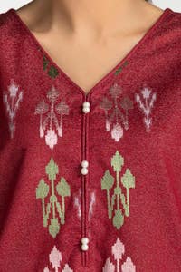 UAE-3 Piece Dyed Embroidered Jacquard Suit IUSTKSD-339