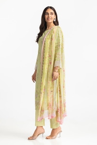 UAE-3 Piece Lawn Embroidered Suit IUSTKSD-343