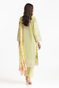 UAE-3 Piece Lawn Embroidered Suit IUSTKSD-343