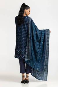UAE-3 Piece Printed Dhanak Suit IUSTKSD-345