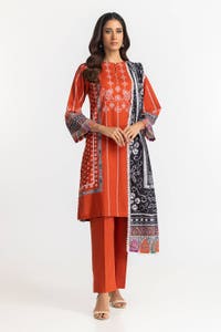 UAE -3 Piece Printed Khaddar Suit IUSTKSD-347