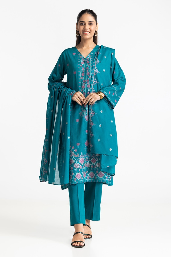 UAE -3 Piece Jacquard Embroidered Suit IUSTKSD-351