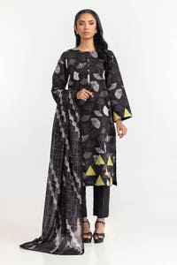UAE -3 Piece Corduroy Embroidered Suit IUSTKSD-358