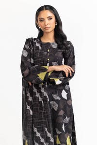 UAE -3 Piece Corduroy Embroidered Suit IUSTKSD-358