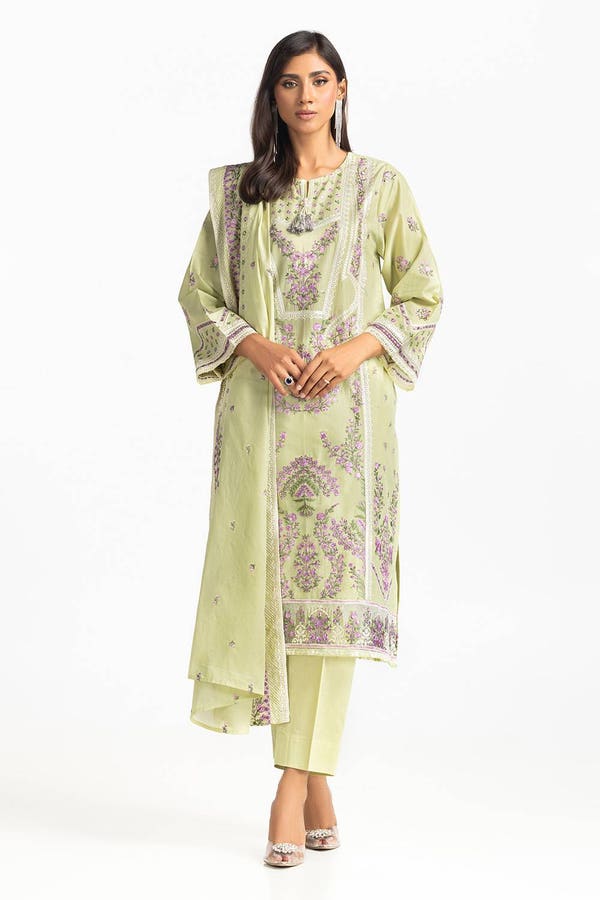 UAE -3 Piece Lawn Embroidered Suit IUSTKSD-368