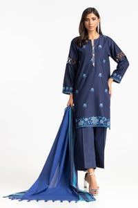 UAE -3 Piece Lawn Embroidered Suit IUSTKSD-370