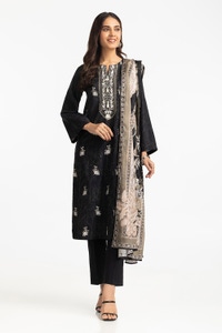 UAE -3 Piece Lawn Printed With Embroidered Suit IUSTKSD-371