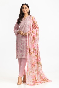 UAE -3 Piece Lawn Schiffli Embroidered Suit IUSTKSD-373
