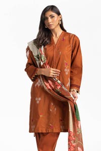 UAE -3 Piece Lawn Embroidered Suit IUSTKSD-375