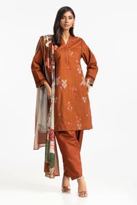UAE -3 Piece Lawn Embroidered Suit IUSTKSD-375