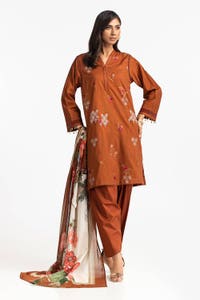 UAE -3 Piece Lawn Embroidered Suit IUSTKSD-375