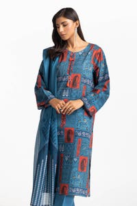 UAE -3 Piece Lawn Printed Suit IUSTKSD-379