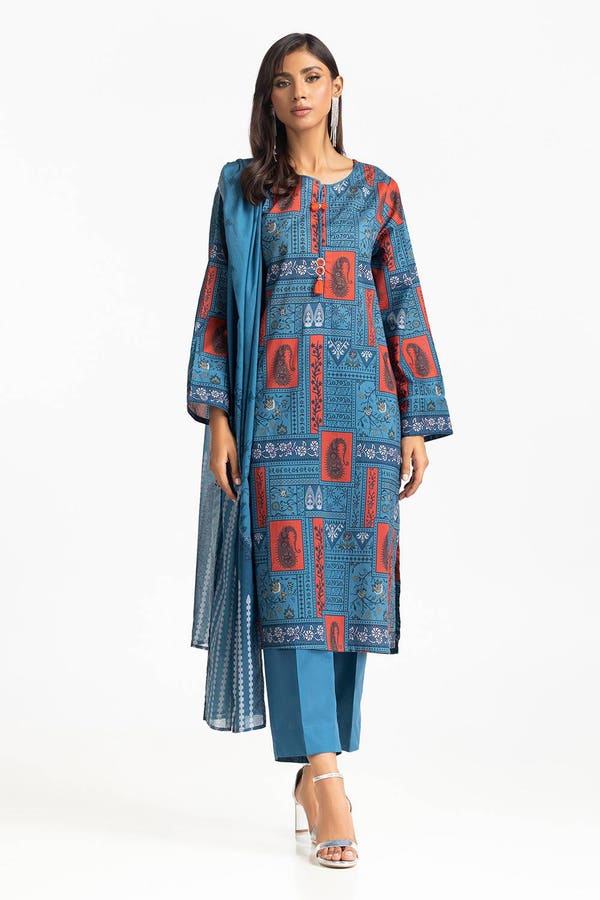 UAE -3 Piece Lawn Printed Suit IUSTKSD-379