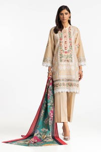 UAE-3 Piece Schiffli Embroidered Lawn Suit IUSTKSD-380