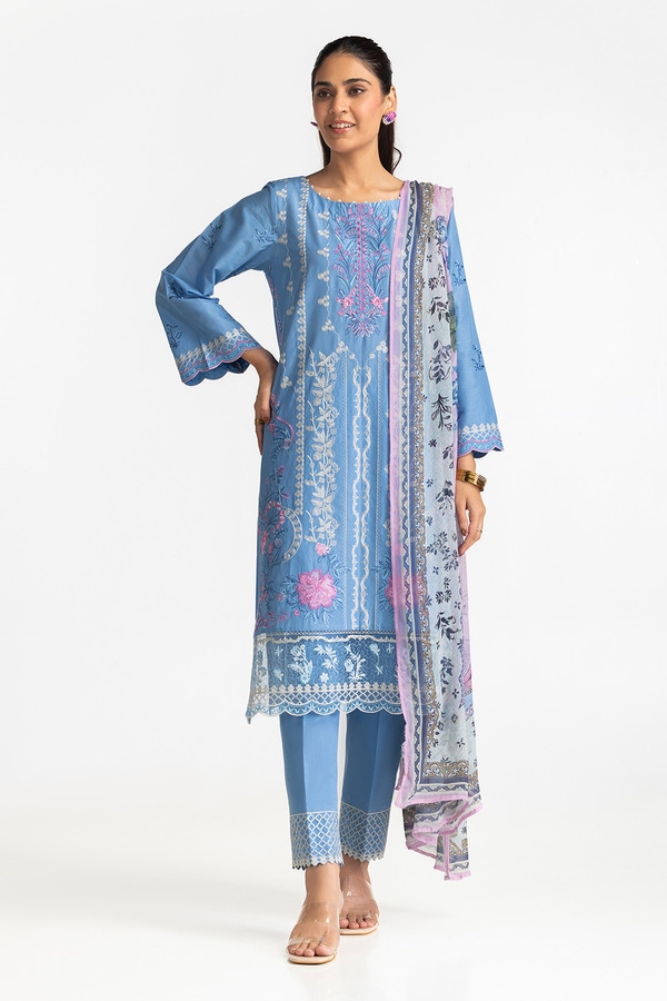 UAE -3 Piece Lawn Embroidered Suit IUSTKSD-381