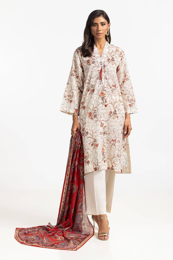 UAE -3 Piece Lawn Printed Suit IUSTKSD-382