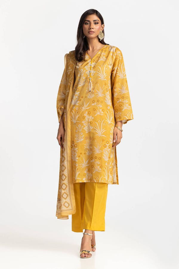 UAE -3 Piece Lawn Printed Suit IUSTKSD-387