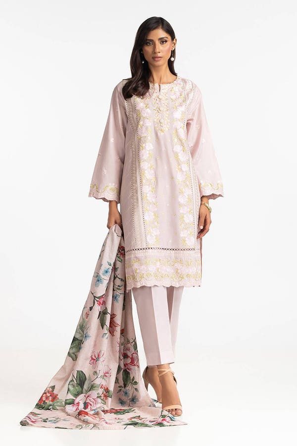 UAE-3 Piece Schiffli Embroidered Lawn Suit IUSTKSD-390