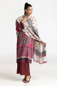 UAE -3 Piece Cotail Printed Suit IUSTKSD-425