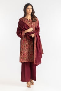 UAE-3 Piece Karandi Embroidered Suit IUSTKSD-433