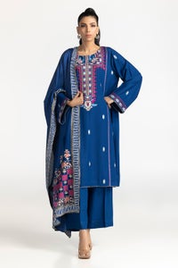 UAE-3 Piece Karandi Embroidered Suit IUSTKSD-441