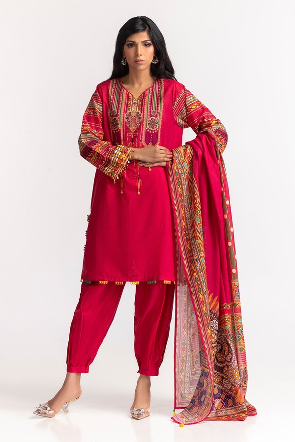 UAE -3PC Lawn Printed Suit IUSTKSD-44