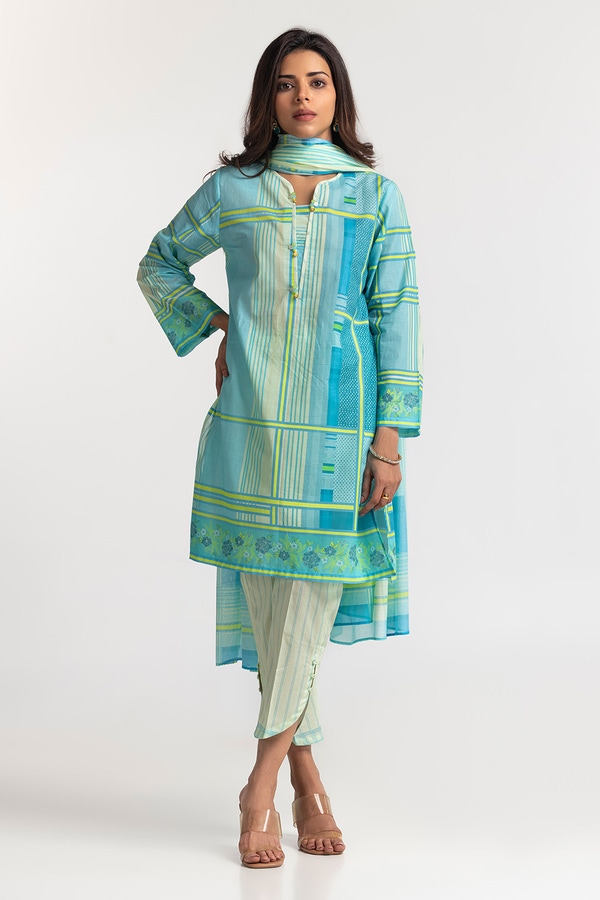 UAE -3PC Lawn Printed Suit IUSTKSD-45