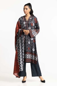 UAE -3 Piece Cotail Printed Suit IUSTKSD-490