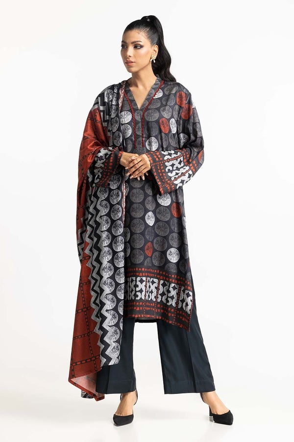 UAE -3 Piece Cotail Printed Suit IUSTKSD-490
