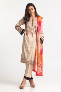 UAE-3 Piece Lawn Printed Suit IUSTKSD-51