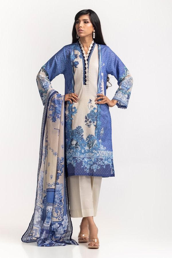 UAE-3 Piece Lawn Printed Suit IUSTKSD-59