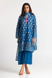 UAE-3 Piece Lawn Embroidered Suit IUSTKSD-61