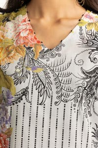 UAE -3PC Diamantes Lawn Print Suit IUSTKSD-84