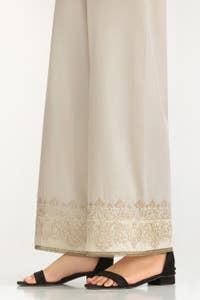 UAE-Beige Lawn Embroidered Trouser IUSTTR-42002