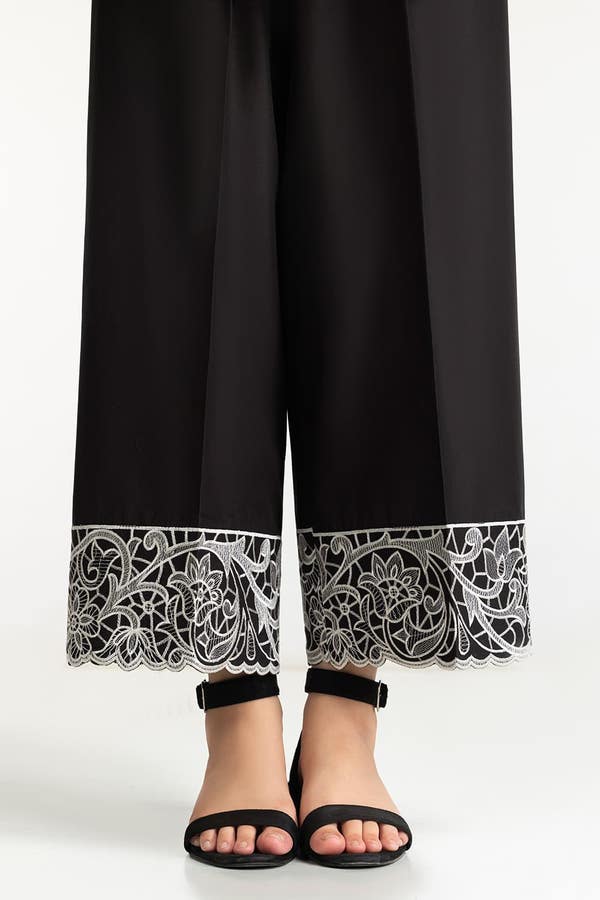 UAE -Black Lawn Embroidered Trouser IUSTTR-42003