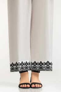 UAE -White Lawn Embroidered Trouser IUSTTR-42005