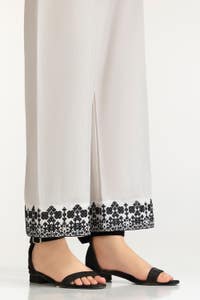 UAE -White Lawn Embroidered Trouser IUSTTR-42005