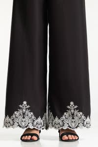 UAE -Black Lawn Embroidered Trouser IUSTTR-42006
